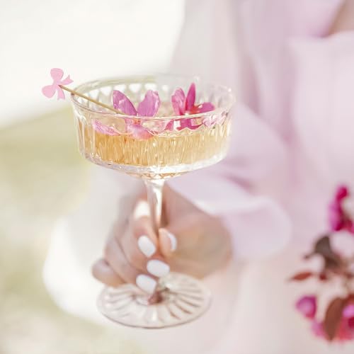 TOIcube 200PCS Breast Cancer Awareness Cocktail Picks – Pink Ribbon Cupcake Toppers Sticks Toothpicks Party Supplies Decorations - Image 3