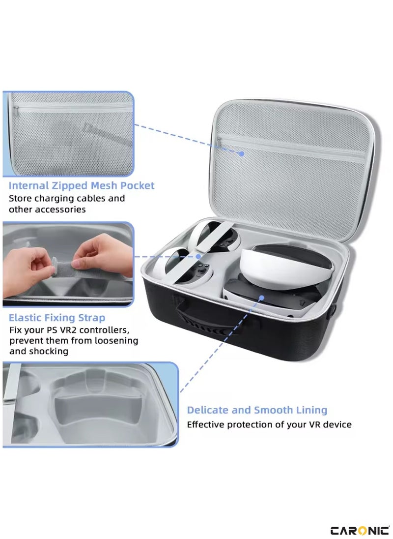 CARONIC - Travel Carrying Case For PS VR 2 Storage Bag Headset and Controllers - Image 1