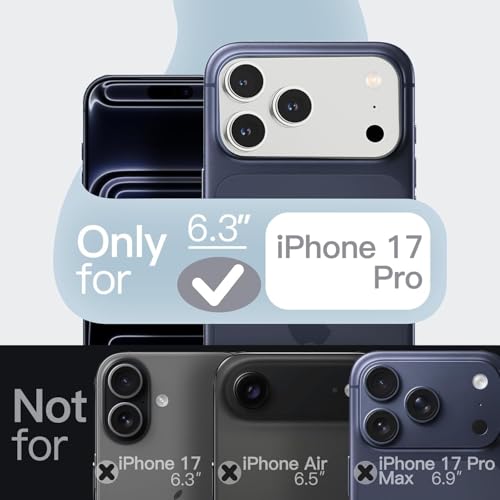 mobistyle Magnetic Silicone Back Cover for iPhone 17 Pro 6.3-Inch, Compatible with Mag-Safe, Silky Soft Touch, Shock Absorbing Phone Cover Case with Camera Lens Protection (Blue) - Image 5