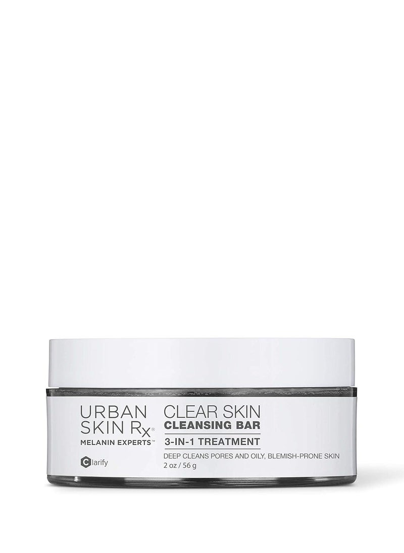 Urban Skin Rx Urban Skin Rx Clear Skin Cleansing Bar | 3-in-1 Daily Cleanser, Exfoliator and Mask Removes Excess Oil and Improves Blemishes, Formulated with Salicylic Acid, Eucalyptus and Sulfur | 2.0 Oz  - Image 1