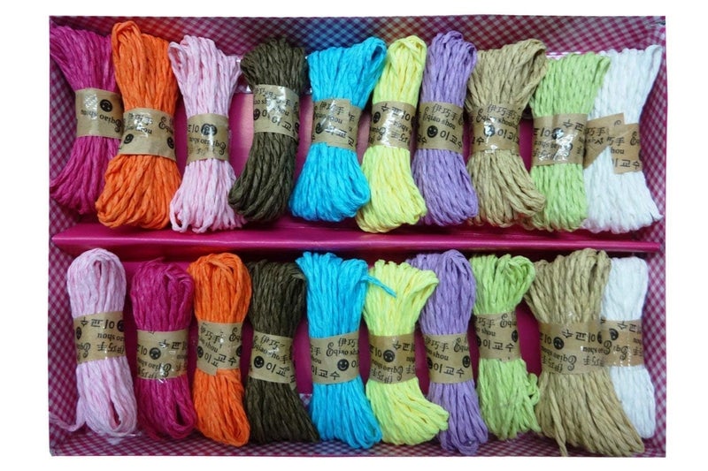 eS³kube Colourful DIY Raffia Paper Rope Threads for Various Art and Craft Projects and Decoration - Set of 12 pc X 10 Meters (120 Meters) - Image 5