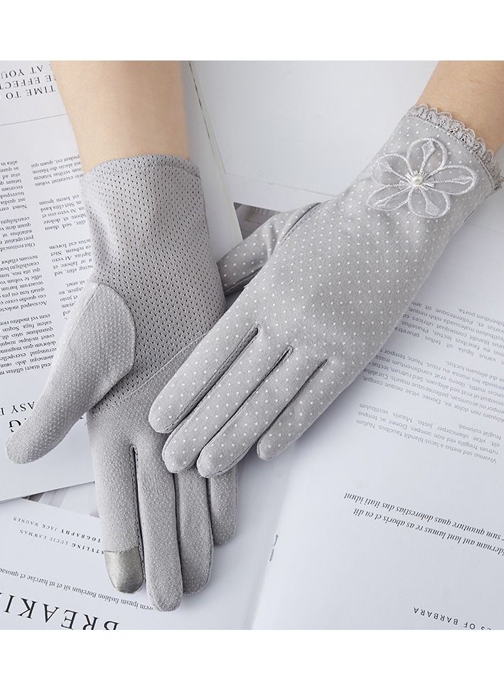 Women's Driving Gloves Grey - Image 1