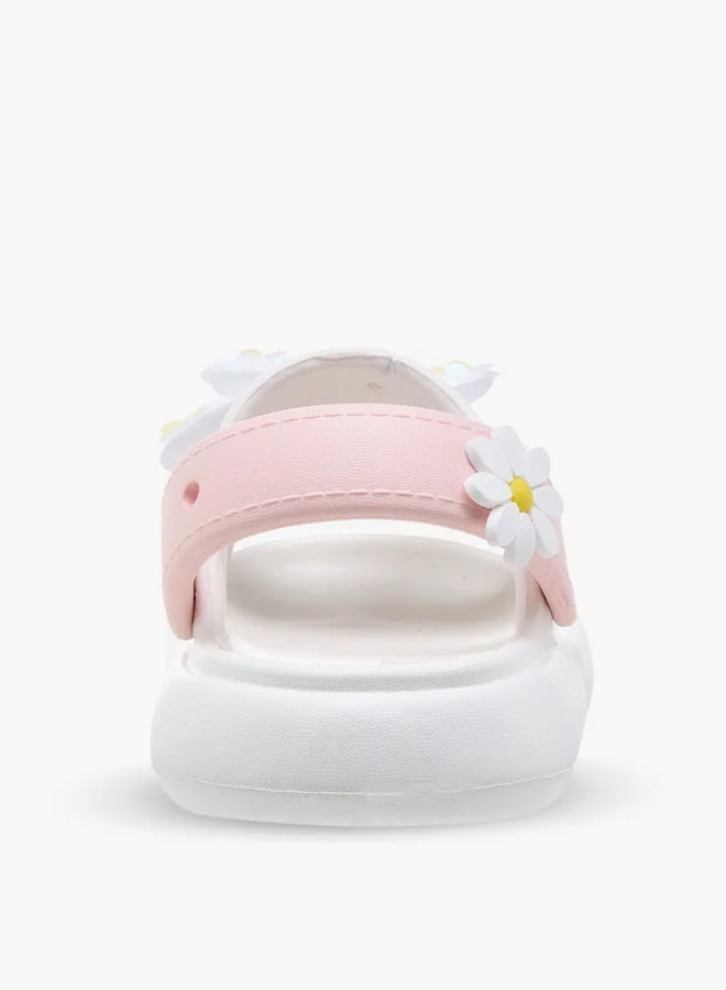 Aqua Girls Butterfly Applique Detail Slides with Backstrap