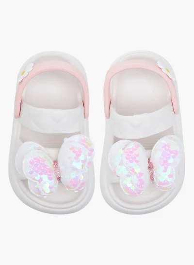 Aqua Girls Butterfly Applique Detail Slides with Backstrap