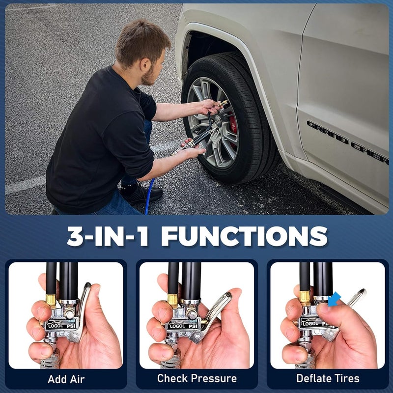 LOGOL Tire Inflator with Pressure Gauge - Image 3