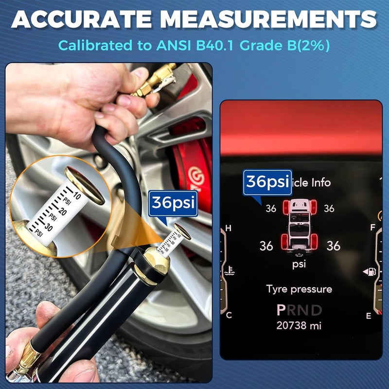 LOGOL Tire Inflator with Pressure Gauge - Image 2