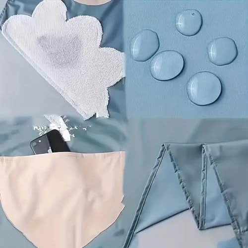CLUZE Waterproof Apron Oil-proof Two Sides Coral Fleece Hand Wipeable Apron Kitchen Supplies (Pink) - Image 3