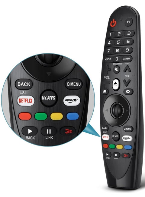 Universal Remote Control for LG Smart TV Magic Remote Replacement, with Buttons for Netflix Prime Video【NO Voice and Pointer Function】