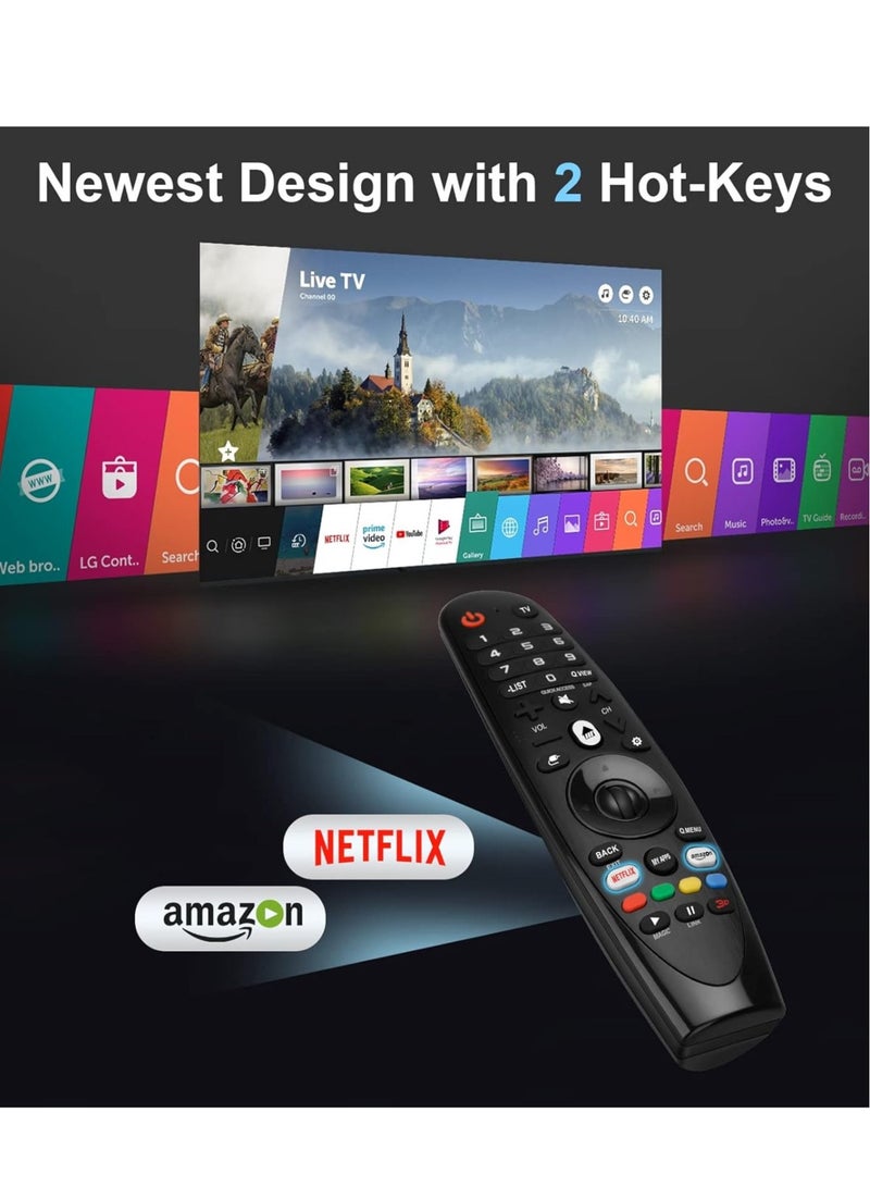 Universal Remote Control for LG Smart TV Magic Remote Replacement, with Buttons for Netflix Prime Video【NO Voice and Pointer Function】