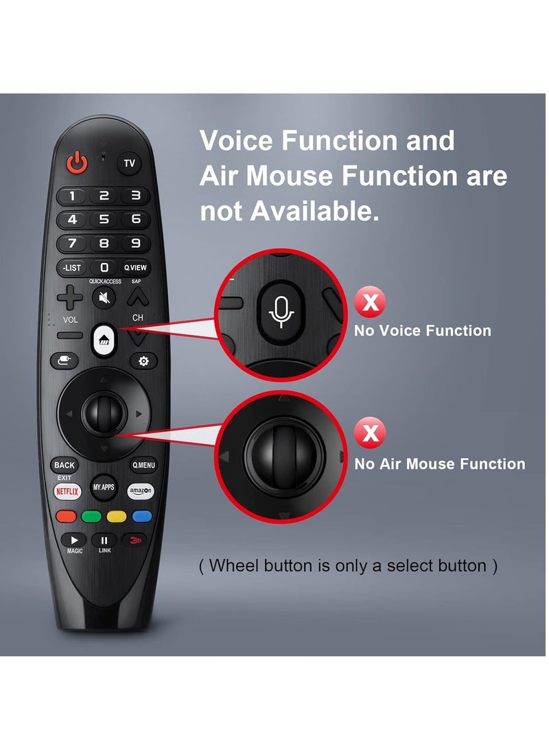 Universal Remote Control for LG Smart TV Magic Remote Replacement, with Buttons for Netflix Prime Video【NO Voice and Pointer Function】