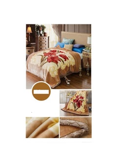 BAIG Double Layer Winter Thick Raschel Mink Weighted microfiber Super King Size Blanket For Double Bed Soft Warm Heavy Fluffy Throw Blankets SS124 200*230CM -Multicolour 