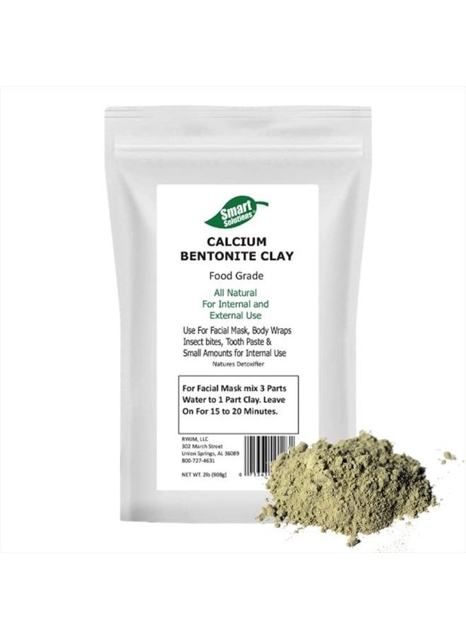 Smart Solutions Calcium Bentonite Clay Food Grade, 2 lb Pure Indian Healing Clay - All Natural for Internal and External Use | DIY Facial Treatments, Deodorants, Hair Masks  - Image 1