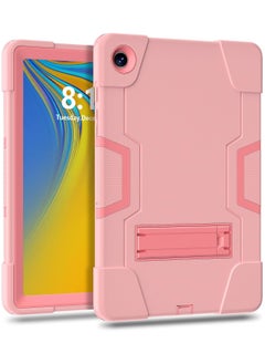 حافظة Galaxy Tab A9 Plus SM-X216B 2023، حافظة حماية هجينة متينة وممتصة للصدمات ومضادة للخدش ومزودة بمسند لجهاز Galaxy Tab A9 Plus (ذهبي وردي)