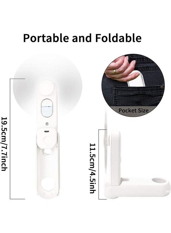 general Handheld Mini Fan, 3 IN 1 USB Rechargeable Portable Fan [12-19 Working Hours] with Power Bank, Flashlight, Pocket Design for Travel/Summer/Concerts/Lash, Gifts for Women - Image 5