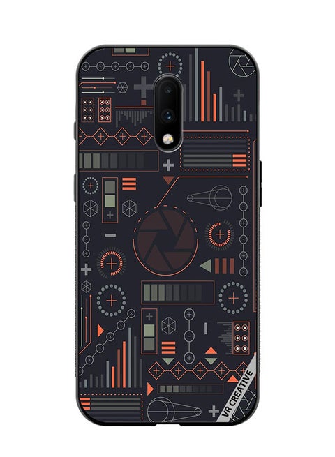 Protective Case Cover For OnePlus 7 Circuit Design Multicolour