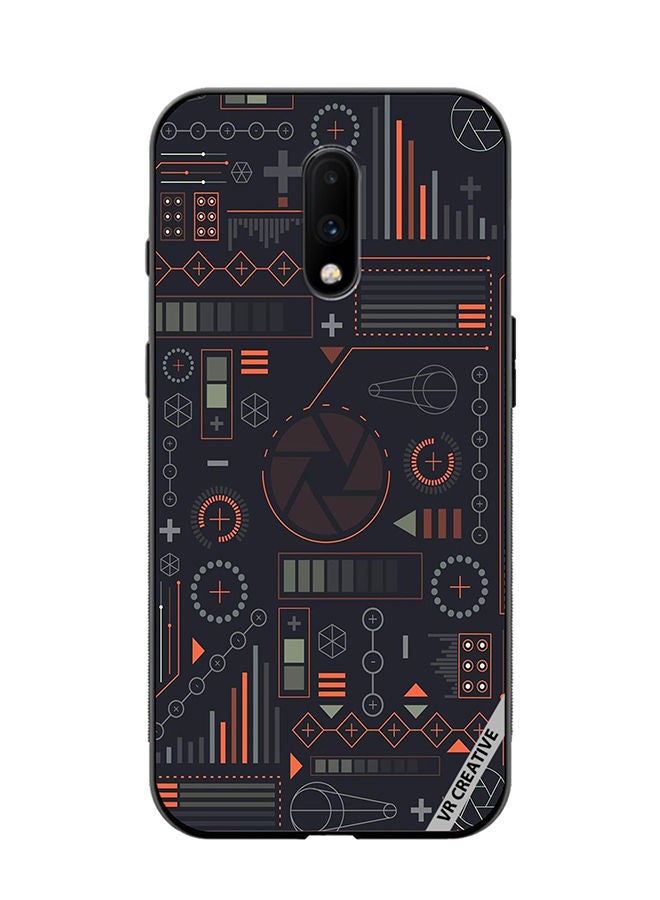 Protective Case Cover For OnePlus 7 Circuit Design Multicolour