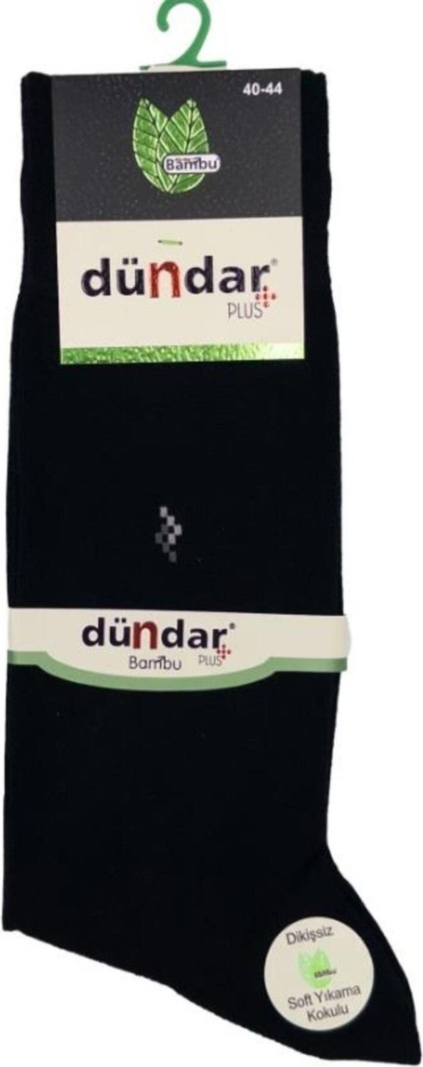 Dündar Çorap Dundar Socks Plus Men Bamboo Thin Summer Black 12 5534