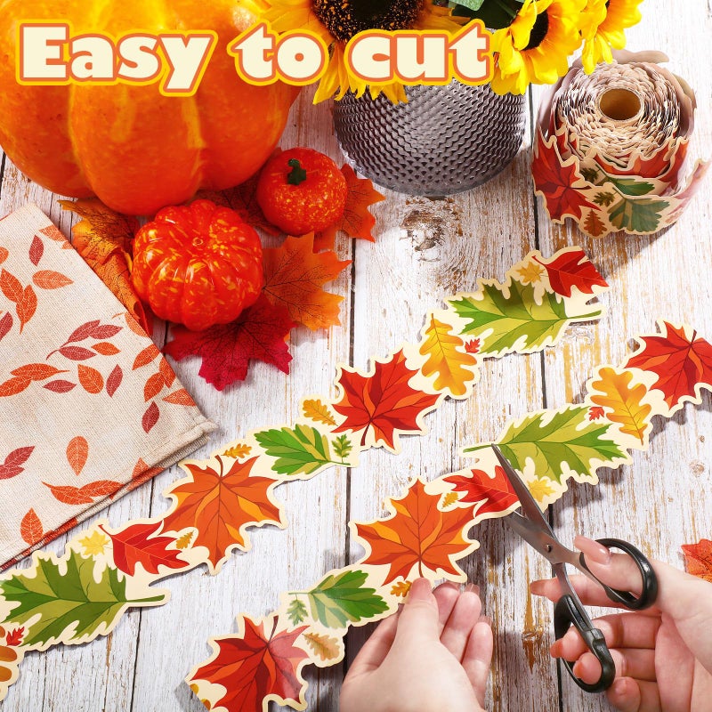 Panelee Thanksgiving Fall Maple Leaves Border 68.9 Feet Bulletin Board Border Butterflies Flowers Bee Space Inspirational Cute Decor for Classroom Bulletin Boards Chalkboard Wall Decor - Image 3