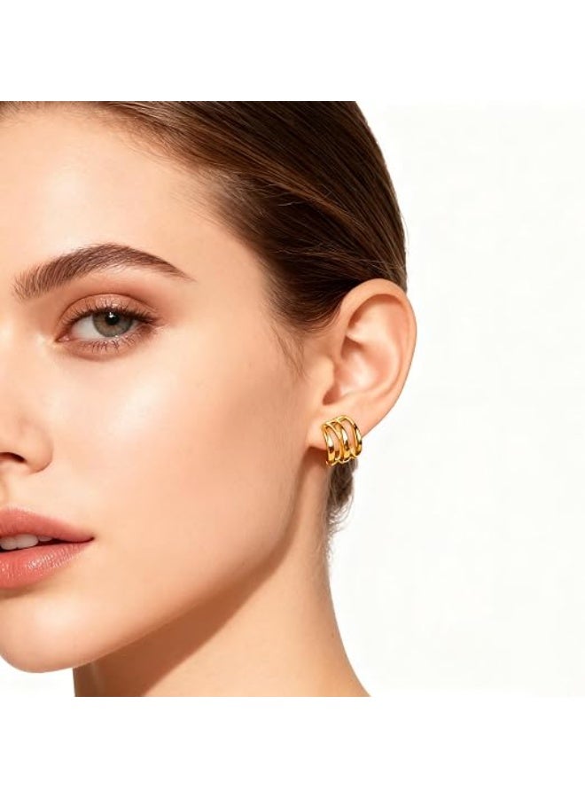 20Pcs Golden Ear Cuffs Earrings for Women Non Piercing Lightweight, Adjustable Hypoallergenic Fake Clip On Cartilage Butterfly Chain Twist Helix Leaf Wrap Earrings Set, Trendy Jewelry - Image 5