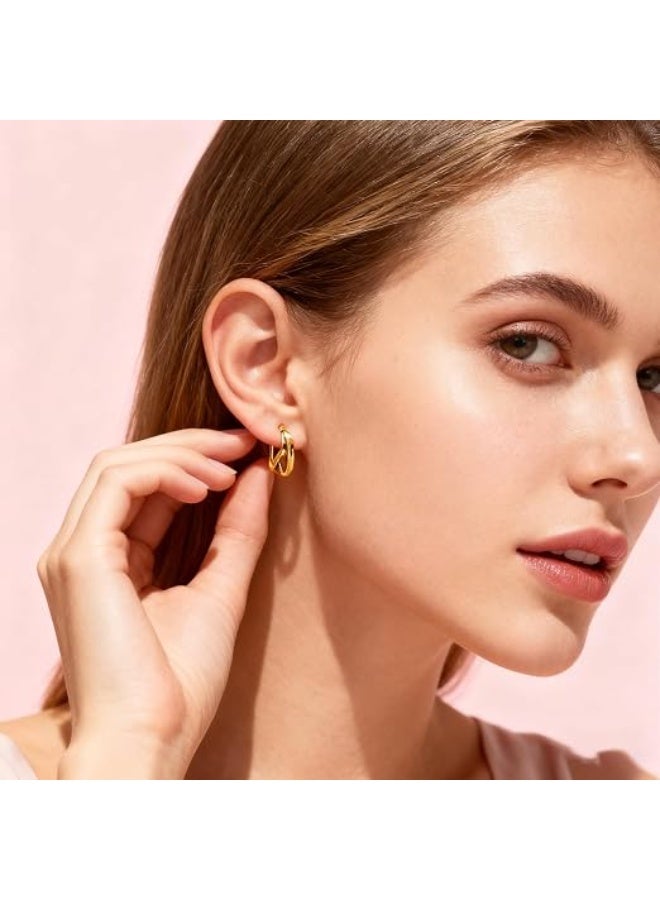 20Pcs Golden Ear Cuffs Earrings for Women Non Piercing Lightweight, Adjustable Hypoallergenic Fake Clip On Cartilage Butterfly Chain Twist Helix Leaf Wrap Earrings Set, Trendy Jewelry - Image 3