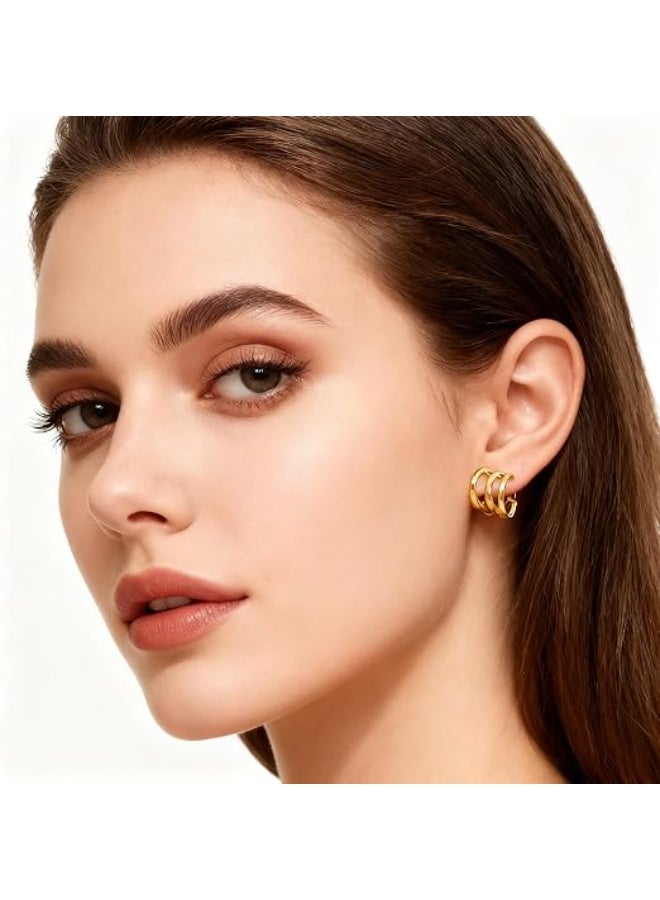 20Pcs Golden Ear Cuffs Earrings for Women Non Piercing Lightweight, Adjustable Hypoallergenic Fake Clip On Cartilage Butterfly Chain Twist Helix Leaf Wrap Earrings Set, Trendy Jewelry - Image 4