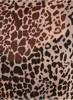 trendyol Brown Leopard Print Fitted/Situated Collar Tulle Stretch Knitted Blouse TWOAW20BZ1008  - Image 4