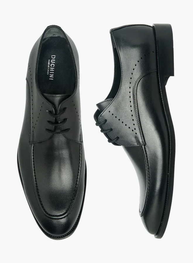 DUCHINI Men Lace-Up Leather Derby Shoes