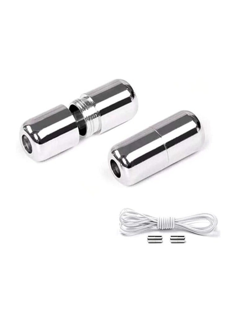 زوج من أربطة الأحذية المرنة الدائرية بقفل معدني لا تحتاج للربط لمن لا يحبون بذل جهد، رباط حذاء أستك سهل الارتداء - كود 2125 - Image 2