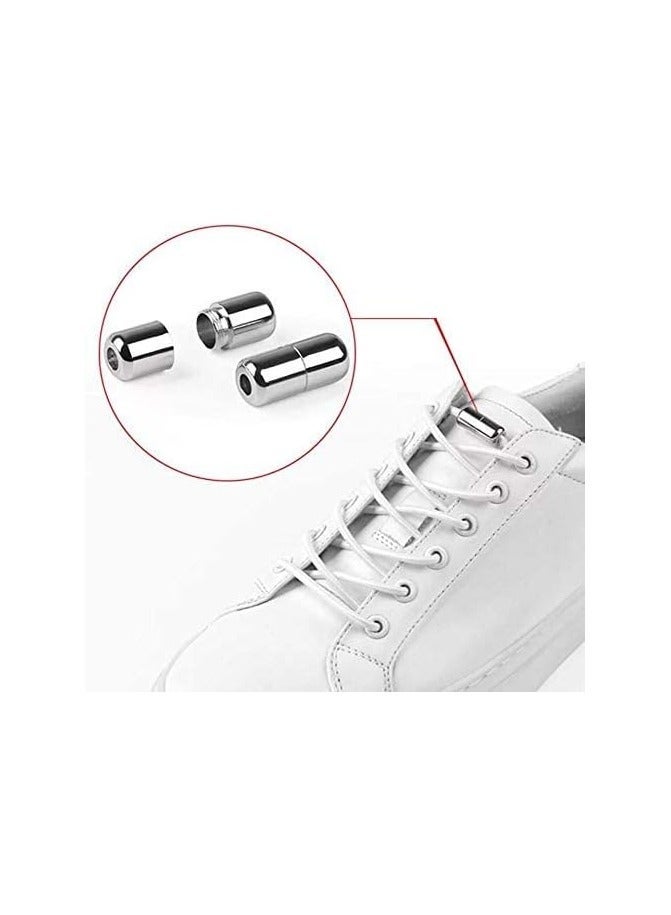 زوج من أربطة الأحذية المرنة الدائرية بقفل معدني لا تحتاج للربط لمن لا يحبون بذل جهد، رباط حذاء أستك سهل الارتداء - كود 2125 - Image 3