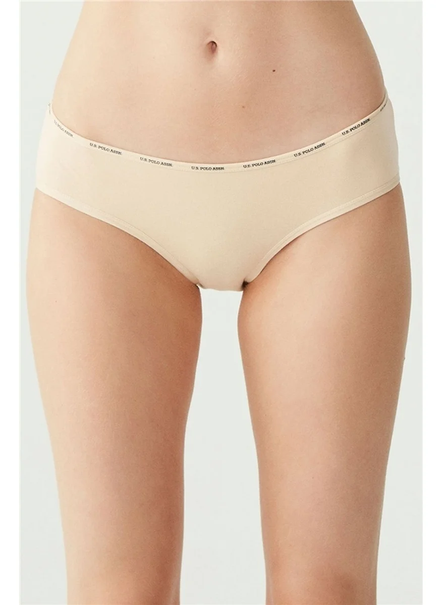 يو اس بولو اسن 67002 Women's Black-Tan-White-Tan-White 5-Pack High Waist Briefs