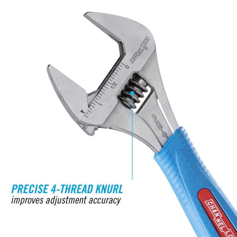Channellock 6WCB 6-Inch WideAzz Adjustable Wrench, CODE BLUE - Image 3