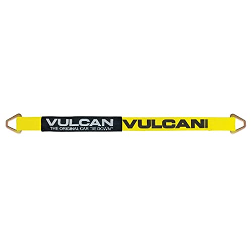 VULCAN Car Tie Down Axle Strap with Wear Pad - 2 Inch x 36 Inch - 4 Pack - Classic Yellow - 3,300 Pound Safe Working Load - Image 5
