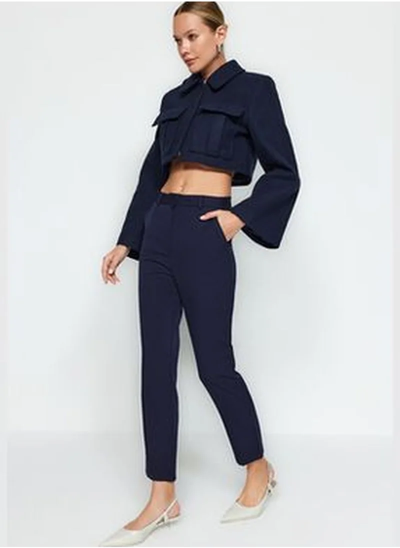 trendyol Navy Blue Basic Woven Trousers TWOSS19ST0038