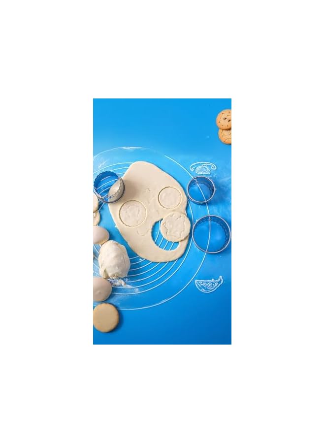 S-TOP Versatile Stainless Steel Pastry Cutters Set Perfect for, Scones, Mince Pies,and Tarts. Ideal for Baking, Cake Decorating, and Fondant Icing. Get Creative with Round and Crinkled Designs! - Image 2