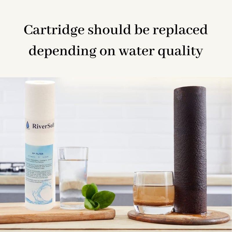 RiverSoft PreRO-10 RO prefilter housing Assembly for high Pressure with Spare Spun Cartridge| Compatible with All RO Water Purifier (White, PP) - Image 4