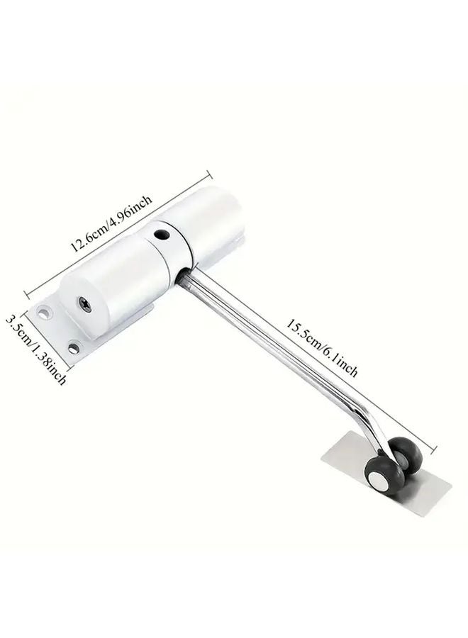 Black Heavy Duty Automatic Door Closer Manual Power Free Easy Install Non Slowing Mechanism - Image 5