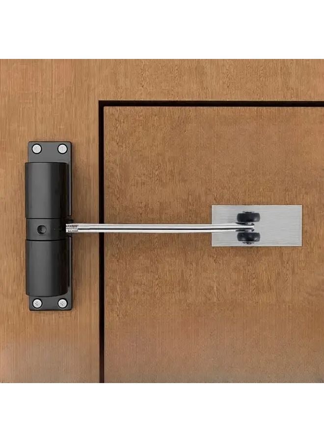 Black Heavy Duty Automatic Door Closer Manual Power Free Easy Install Non Slowing Mechanism - Image 2