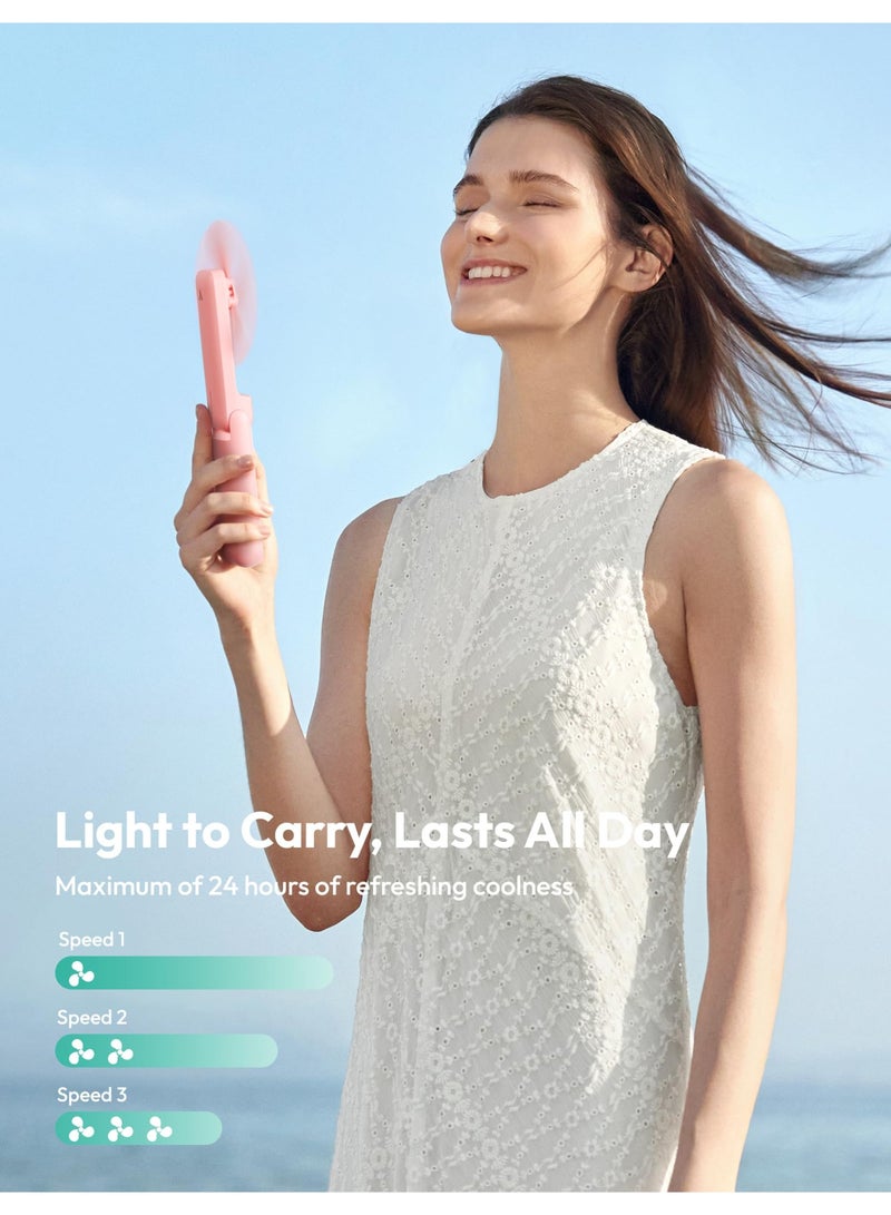 Aecooly Ultra-Thin Portable Fan, Ultra-Thin Handheld Fan, USB Rechargeable Mini Personal [Up To 24 Hours Of Maximum Cooling Time], Small Foldable Pocket Size, Suitable For Travel, Summer - Image 3
