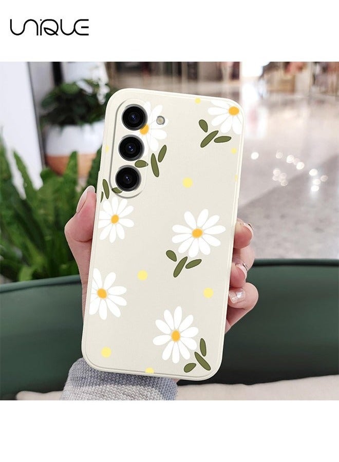 Unique For Samsung Galaxy S23 Case for Women Flowers , for Samsung S23 Anti Slip Shockproof Flexibility Soft Silicone Protector Phone Case for Galaxy S23（White） - Image 4