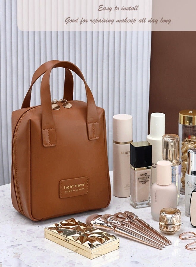 Shell Hand Makeup Bag Travel Portable Cosmetics Brown Storage Bag - Image 3