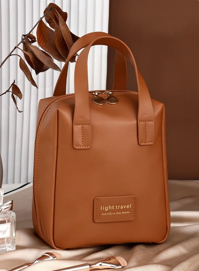 Shell Hand Makeup Bag Travel Portable Cosmetics Brown Storage Bag - Image 5