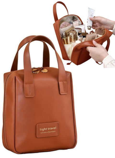 Shell Hand Makeup Bag Travel Portable Cosmetics Brown Storage Bag