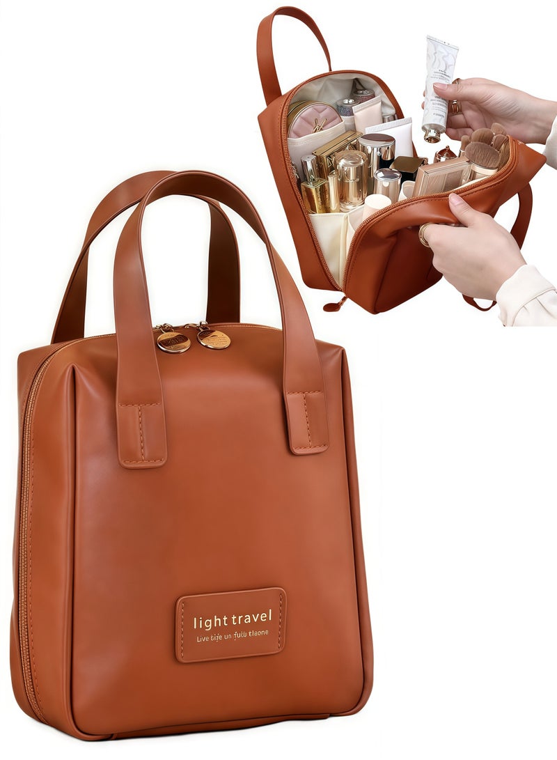 Shell Hand Makeup Bag Travel Portable Cosmetics Brown Storage Bag - Image 1