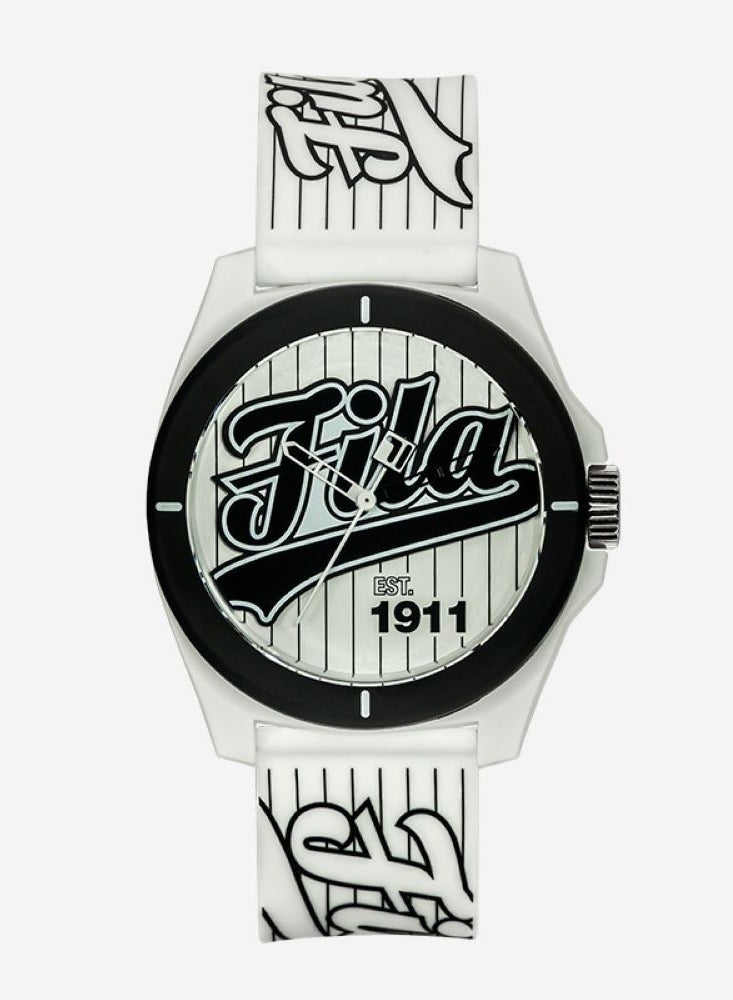 Fila Style Unisex Analog Watch White Silicone Strap, 38-326-012, size 43mm - Image 1
