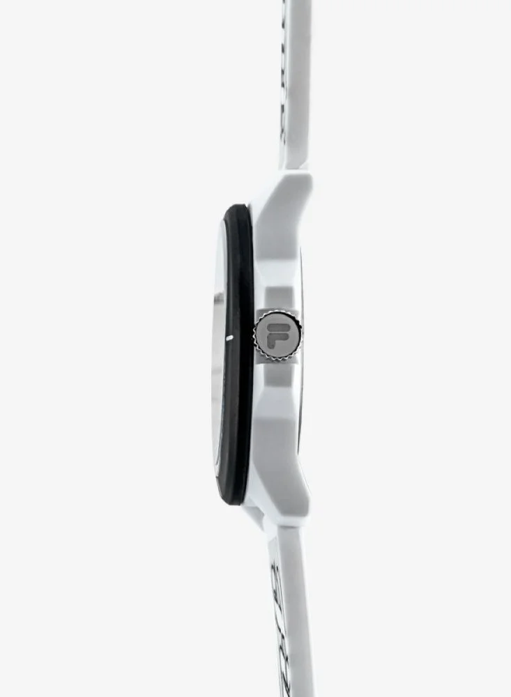 FILA Fila Style Unisex Analog Watch White Silicone Strap, 38-326-012, size 43mm