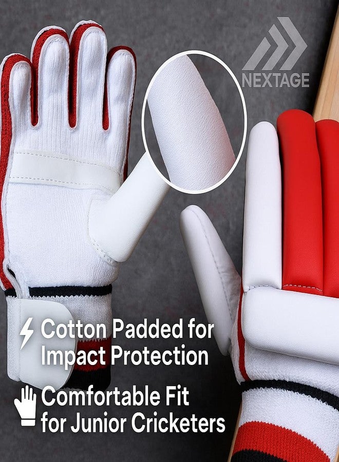 Nextage Cricket Batting Gloves for Boys - Youth Junior Kids 8 to 12 Years Old Age, Cotton Padded Breathable, Impact Resistant Safety for Young Cricketers, Comfortable Protective Gloves for Teenagers - Image 5