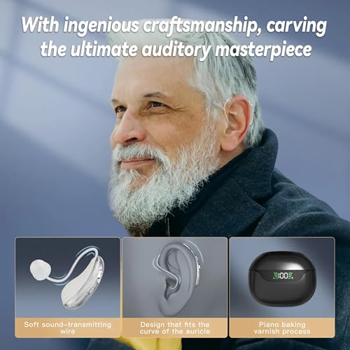 Aika Digital BTE Hearing Aid – Rechargeable, Noise Reduction, Super Clear Sound, 3 Modes, Digital Display Case, Compact & Lightweight (White-Black) - Image 4