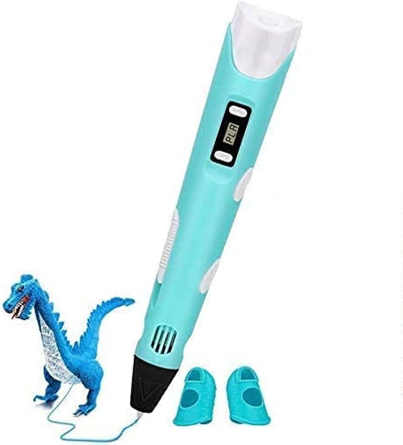 Generic 3D Pen, 3D Printing Doodler Pen with LCD Screen and 150 Feet, one Color 1.75mm PLA Filament Refill, Christmas Gift 3D Drawing Printer Pen for Kids Adult Artist (Blue) - Image 1