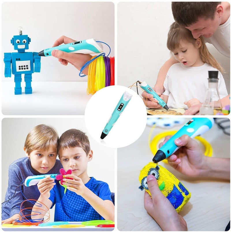 Generic 3D Pen, 3D Printing Doodler Pen with LCD Screen and 150 Feet, one Color 1.75mm PLA Filament Refill, Christmas Gift 3D Drawing Printer Pen for Kids Adult Artist (Blue) - Image 2
