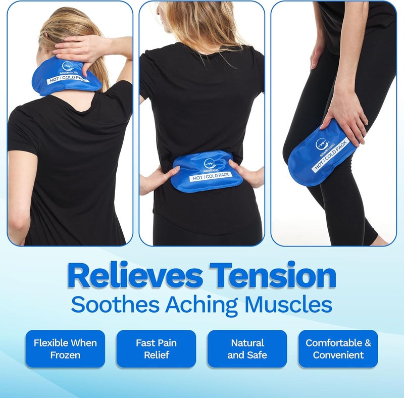 AllSett Health أكياس جيل ثلج قابلة لإعادة الاستخدام للحرارة والبرودة للإصابات 105 × 5 بوصة 4 عبوات - Image 4